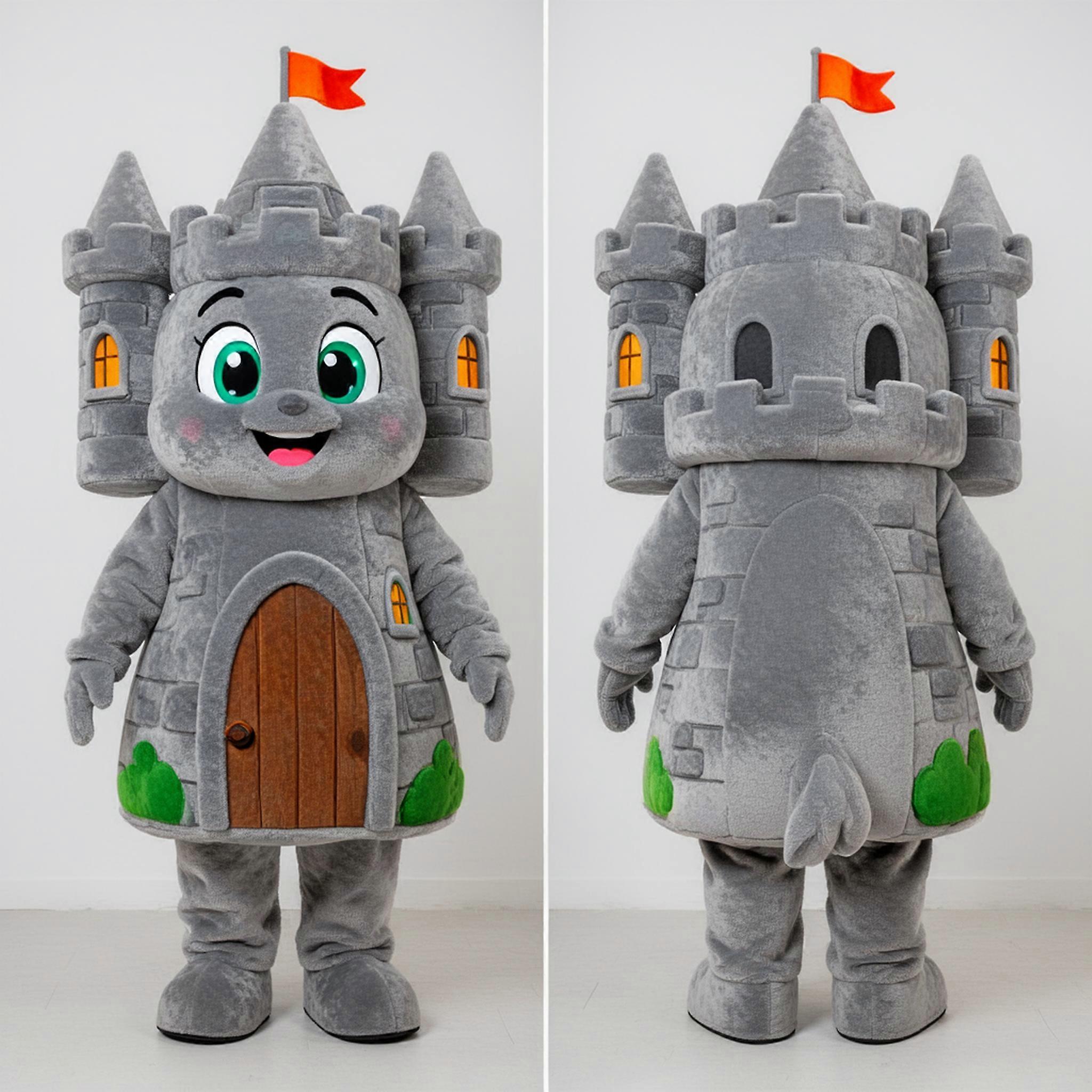 MASTICOT Gray Charming Irish Castle Mascot