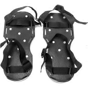 Gunite Spiked Shoes With 3/4” Short Spikes Perfect For Epoxy Floor, Overlays, Cover Installation, Green Color (Pair)