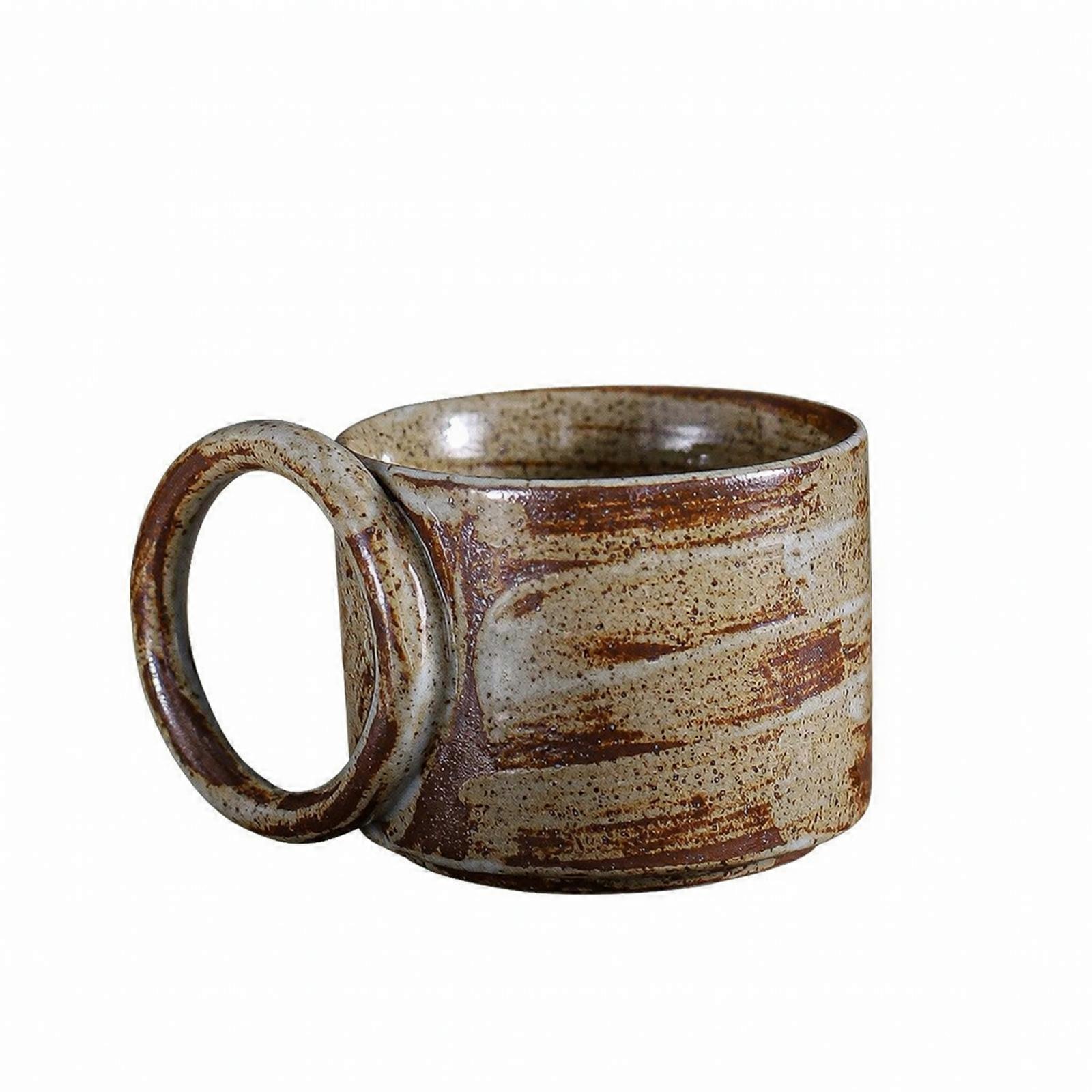 Speckled Ceramic Mug | Rustic Hand-Glazed Surface, Sturdy Cylindrical Shape,