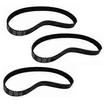 3pcs 3m-390-12 Drive Belt, Thickened Rubber Drive Belt Accessories, Compatible with Electric Bike E-bike Scooter Motorcycle