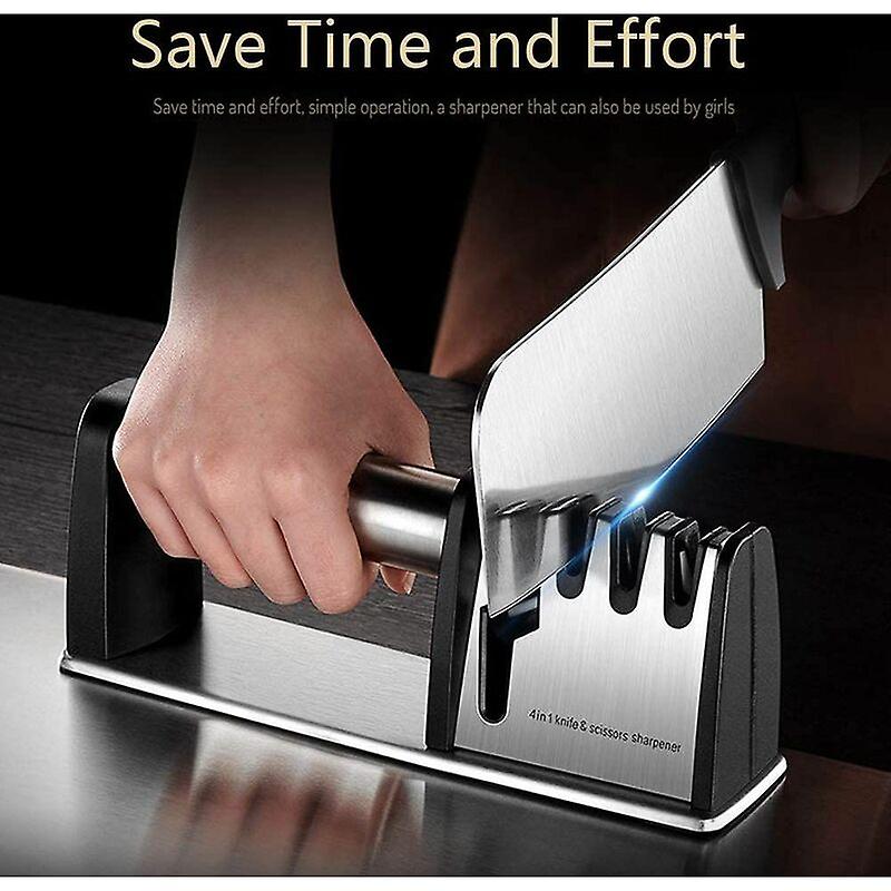 Manual sharpener Knife sharpener 4 levels Updated version Scissor sharpener For scissors, knife sharpening for chef knives, kitchen knives, kitchen kn