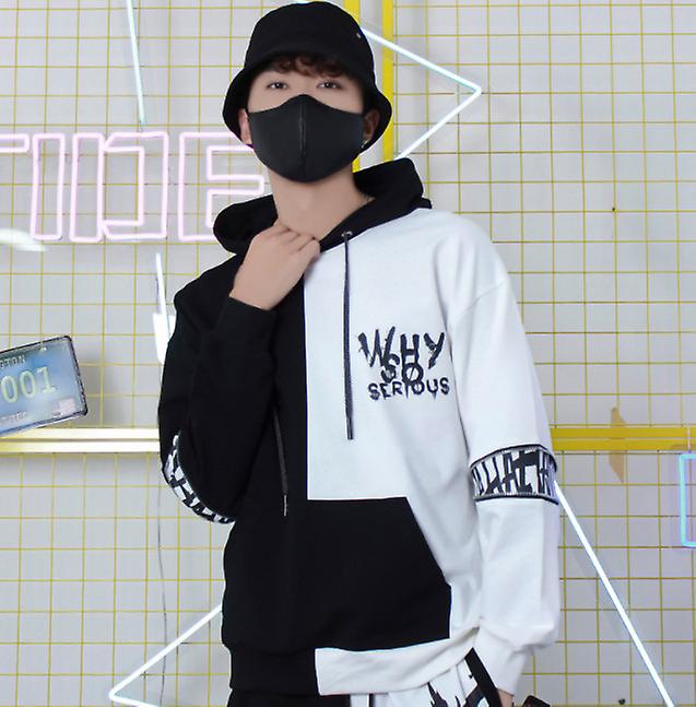 الخريف شارع المد والجزر الفاخرة خياطة هوديي الرجال والنساء زوجين فضفاضة مقنع بلوفر المد الوطني الهيب هوب سترة