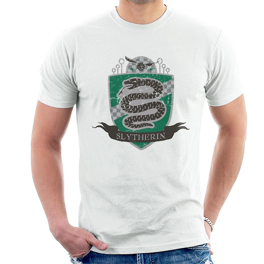 Harry Potter Slytherin Quidditch Distressed Shield Men's T-Shirt