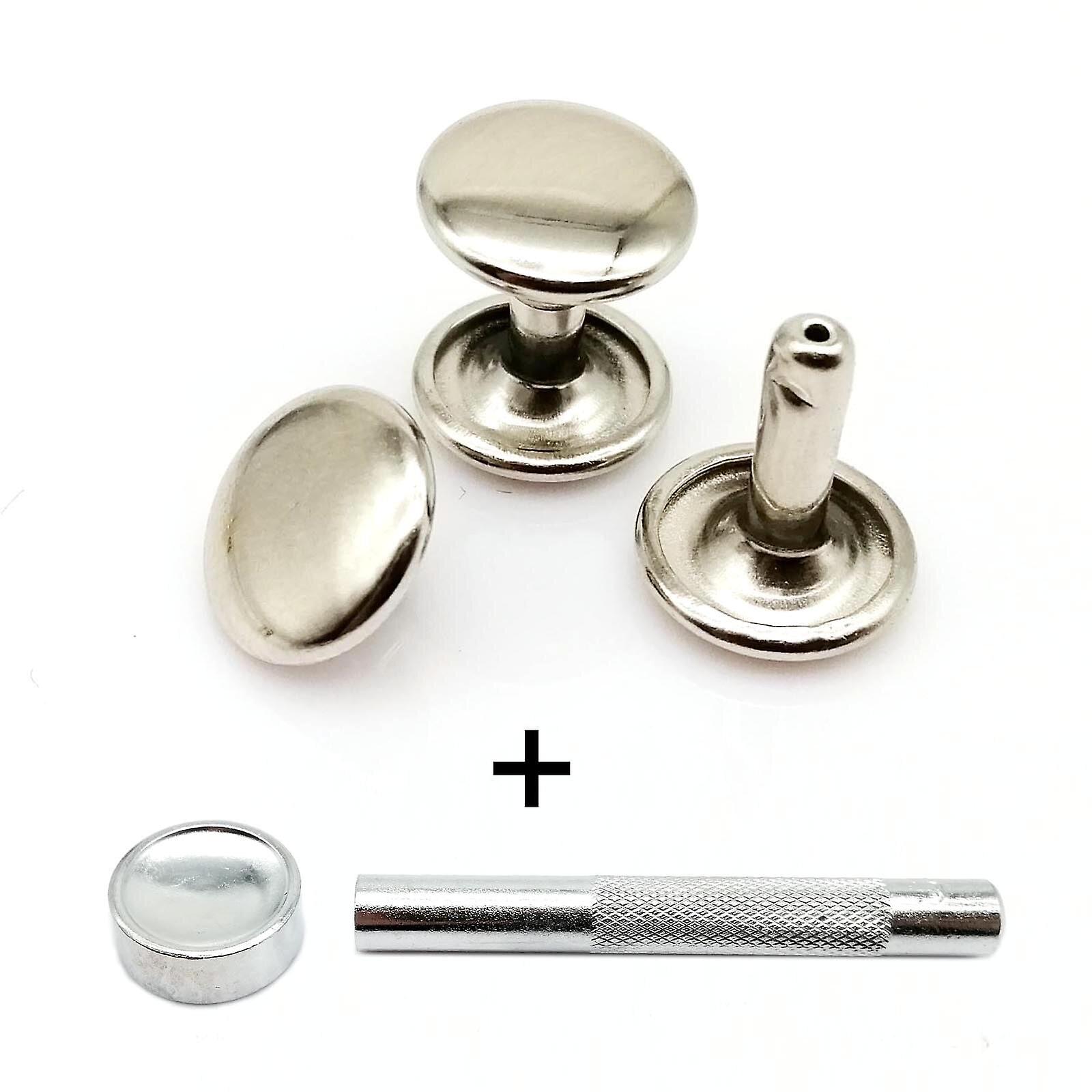 50Set 6/8/10mm High Quality Metal Double Cap Side Round Rivet Leather Belt Wallet Bag Shoe Clothes Nailhead Spike Stud With Tool
