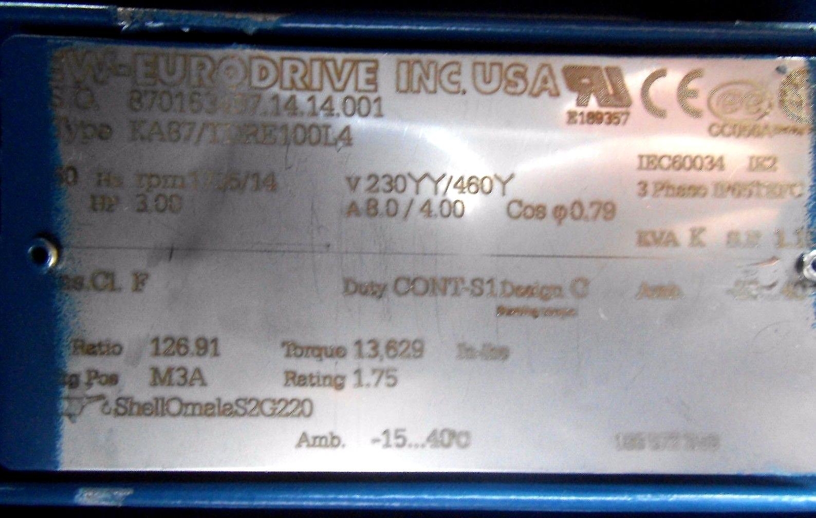 Hytrol 300.1399 | SEW - 3.0HP 64RPM ST67TDRN100LM4 BE5HR