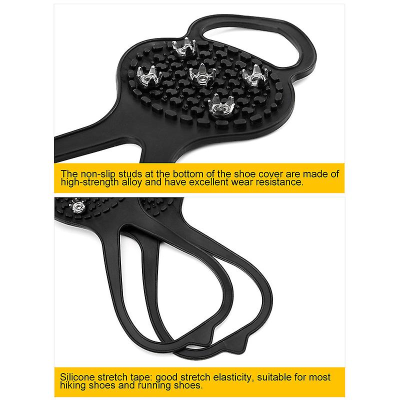 1 Pair Silicone Climbing Non-slip Shoe Grip Ice Snow Grips Cleat Over Shoe Spikes Studs Crampons
