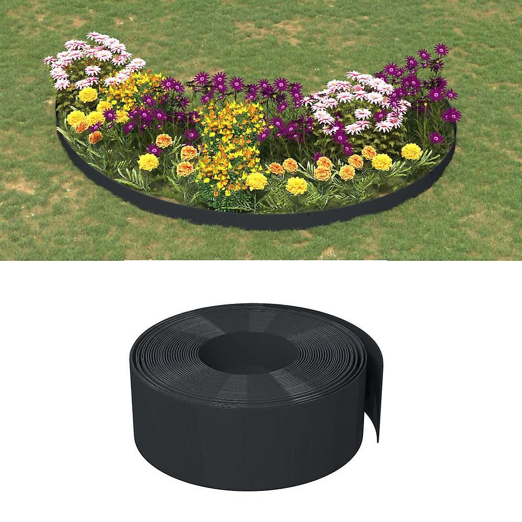 Lawn edging 2 pcs. Black 10 m 20 cm Polyethylene