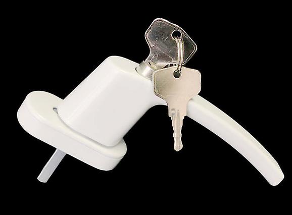 Aluminum Lockable Window Handle with 2 Keys Child Door Safety Lock，White，13.3*2.9cm