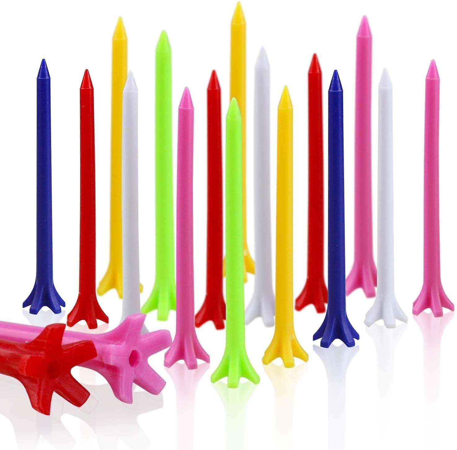 70MM Multicolor Durable Plastic Customizable Golf Tees 100 Pack