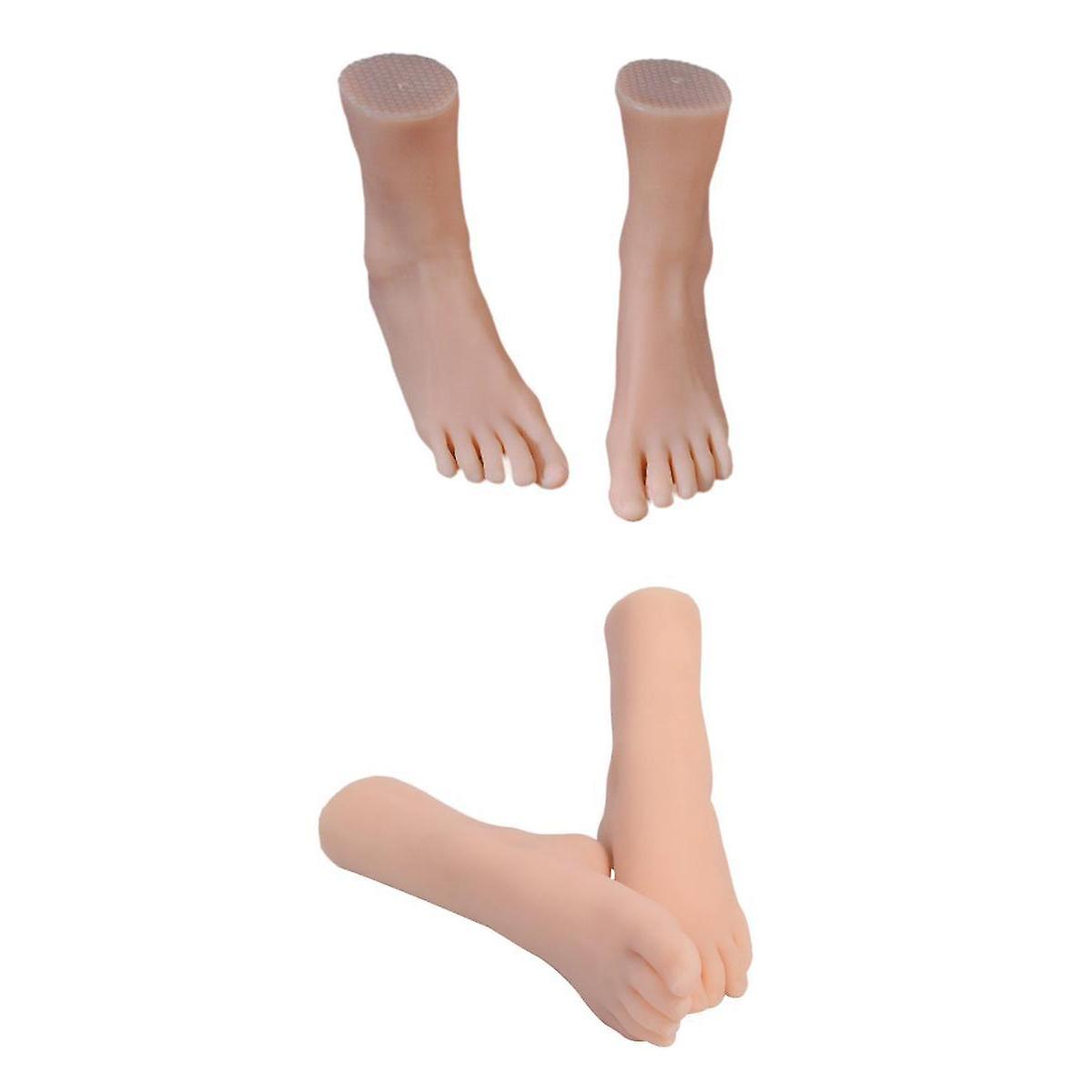 2 pair Lifesize Soft Mannequin Foot Model for Nail Tattoo Practice Display