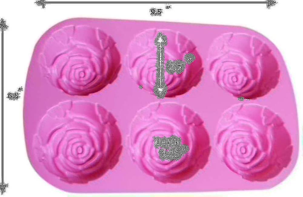 Set Of 2 Large Rose Flower Ice Cube Chocolate Soap Tray Mold Silicone Party Maker