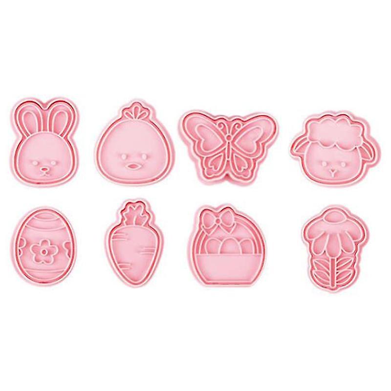 1 Set Rabbit Shape Easter Cookie Cutters Food-grade PP Reusable Baking Biscuit Molds Kitchen Tools
