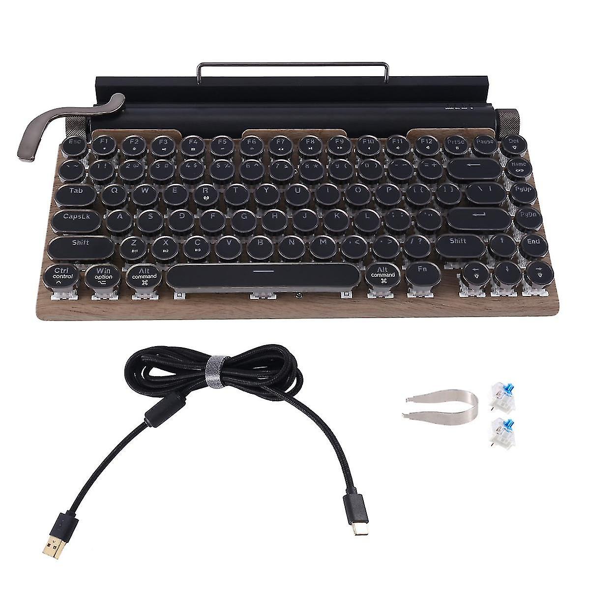 Retro Type 83 Keys Wireless Tooth Usb Mechanical Punk Keycaps For Deskt