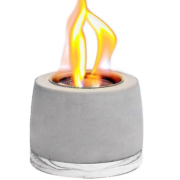 Tabletop Fire Pit Marble Look Base Smores Maker Mini Concrete Ethanol