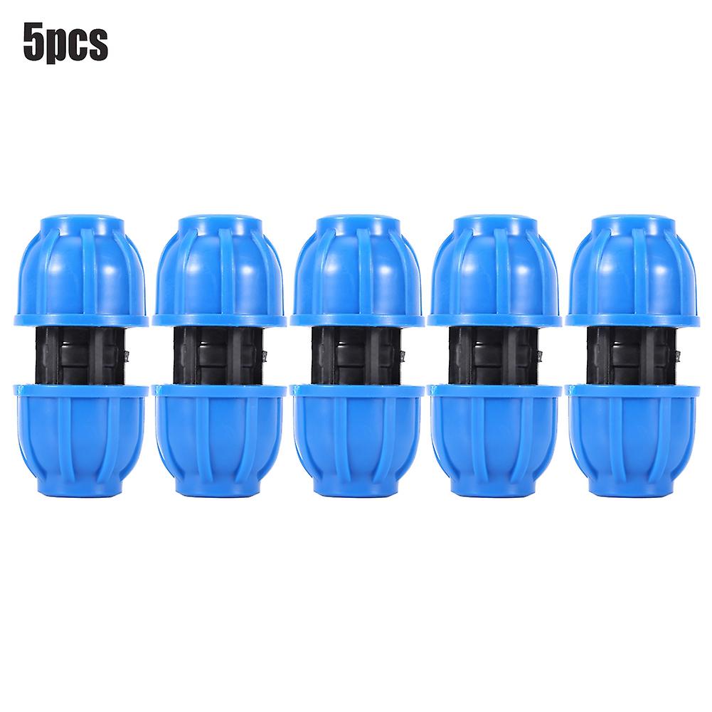 5Pcs PE Plastic 20mm to 20mm Straight Water Pipe Connector Pipe Connection Adapter Fitting