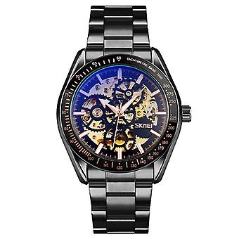 SKMEI 9194 Herren Automatik Skelett Mechanische Uhr Schwarz