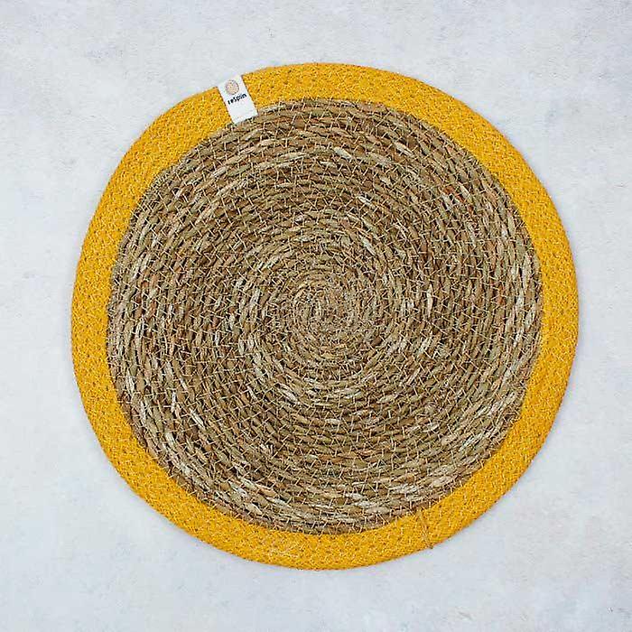 Seagrass & Jute Tablemat - Yellow