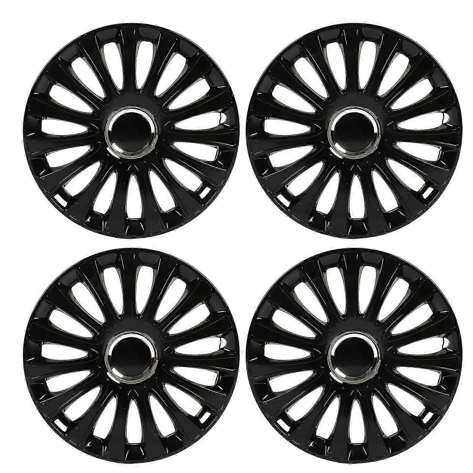 16in Wheel Hub Cap 4PCS for Seat Leon, Black Rim Protector Universal