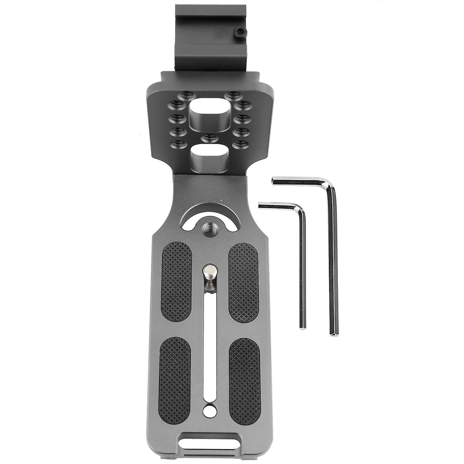 Universal Metal L-Shaped Quick Release Plate with Hot Shoe Mount for DSLR Camera with Hydraulic Ball Head (Concrete Grey)