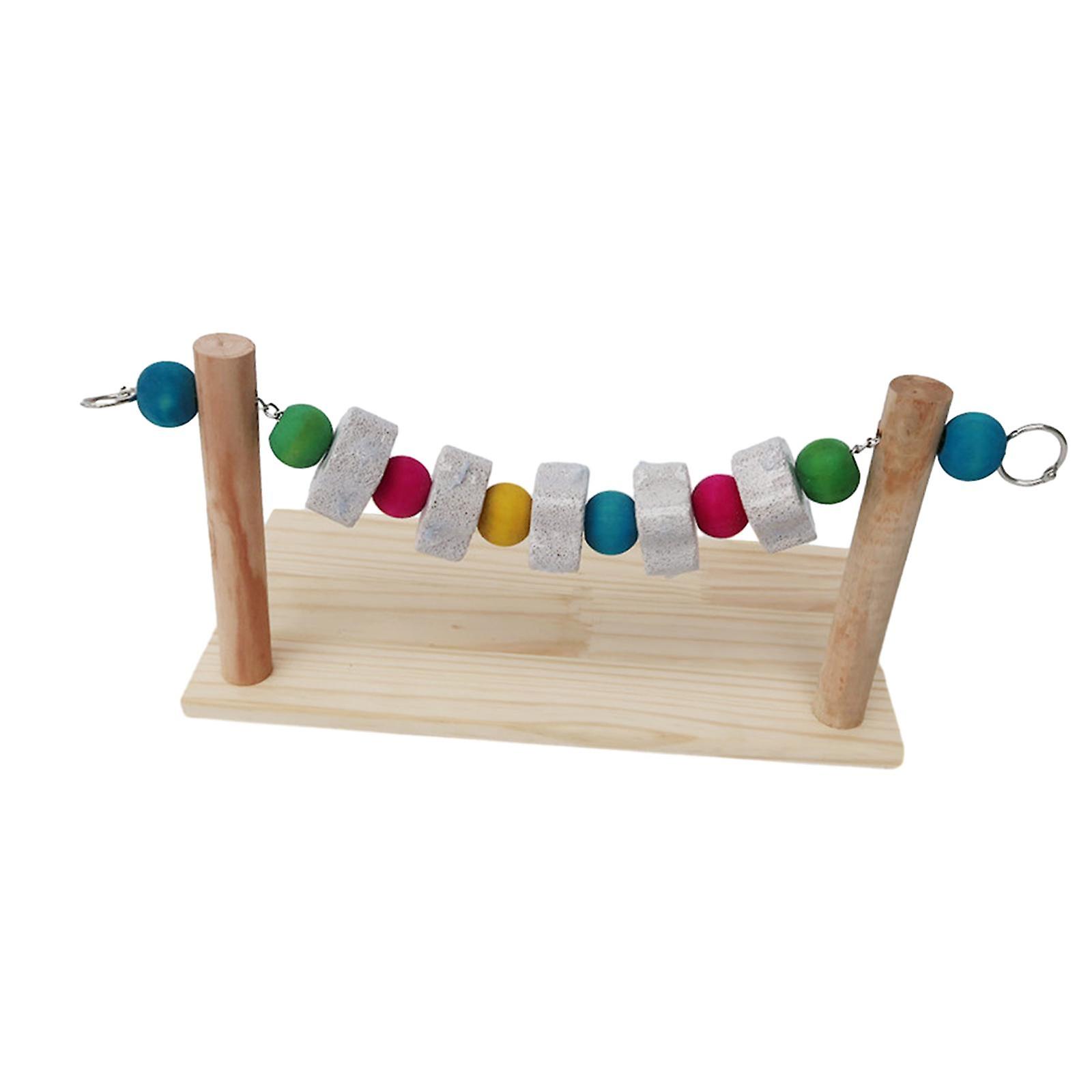 Grinding Block Wood Perching Bites Chews Toy for Parrot Chipmunk Chinchillas