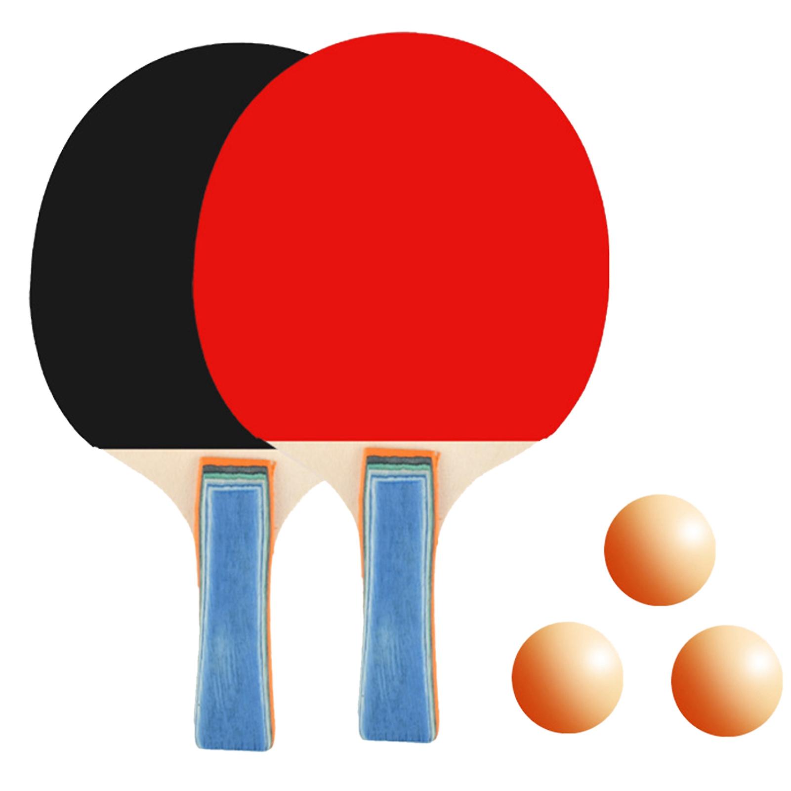 2Pcs Table Tennis Racket with 3 Pong Ball Table Pong Ball Paddle Set for Gym Sporting 