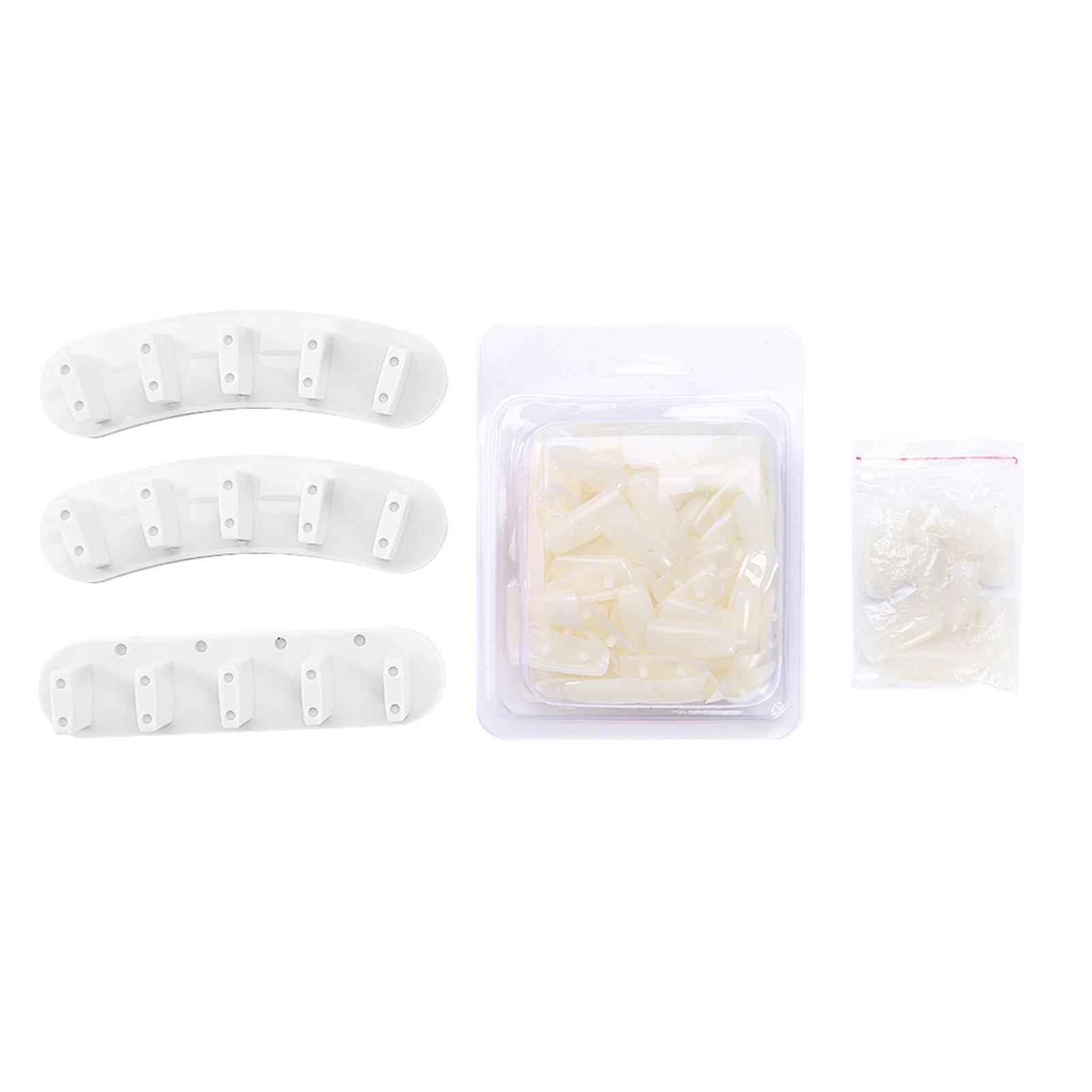 1 Set Removable Practice Nail Art Training Holder Stand   100pcs Practice Nail Tips White