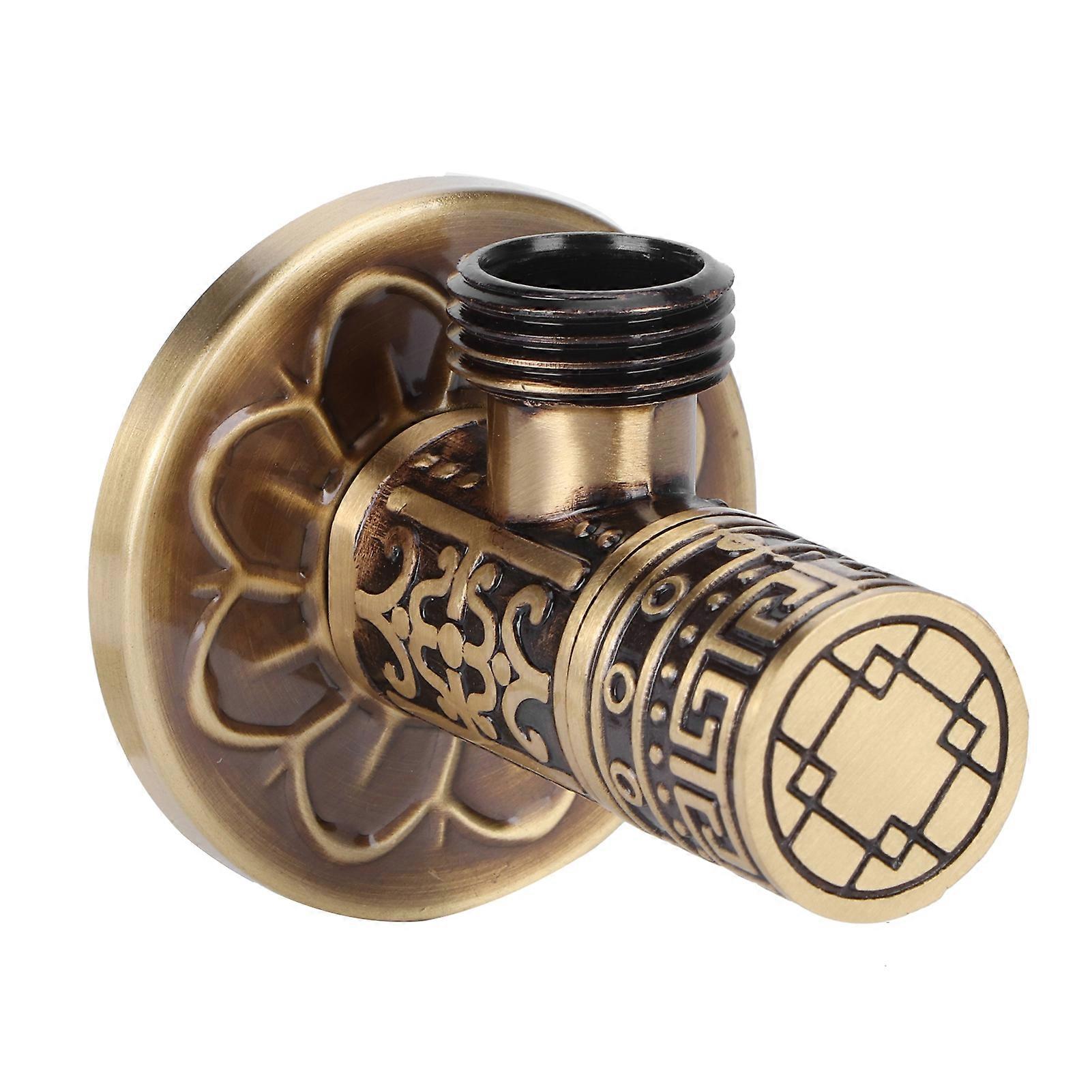 G1/2 External Thread Faucet Angle Valve Thickening Retro Brass Water Stop Valve Faucet Fittings