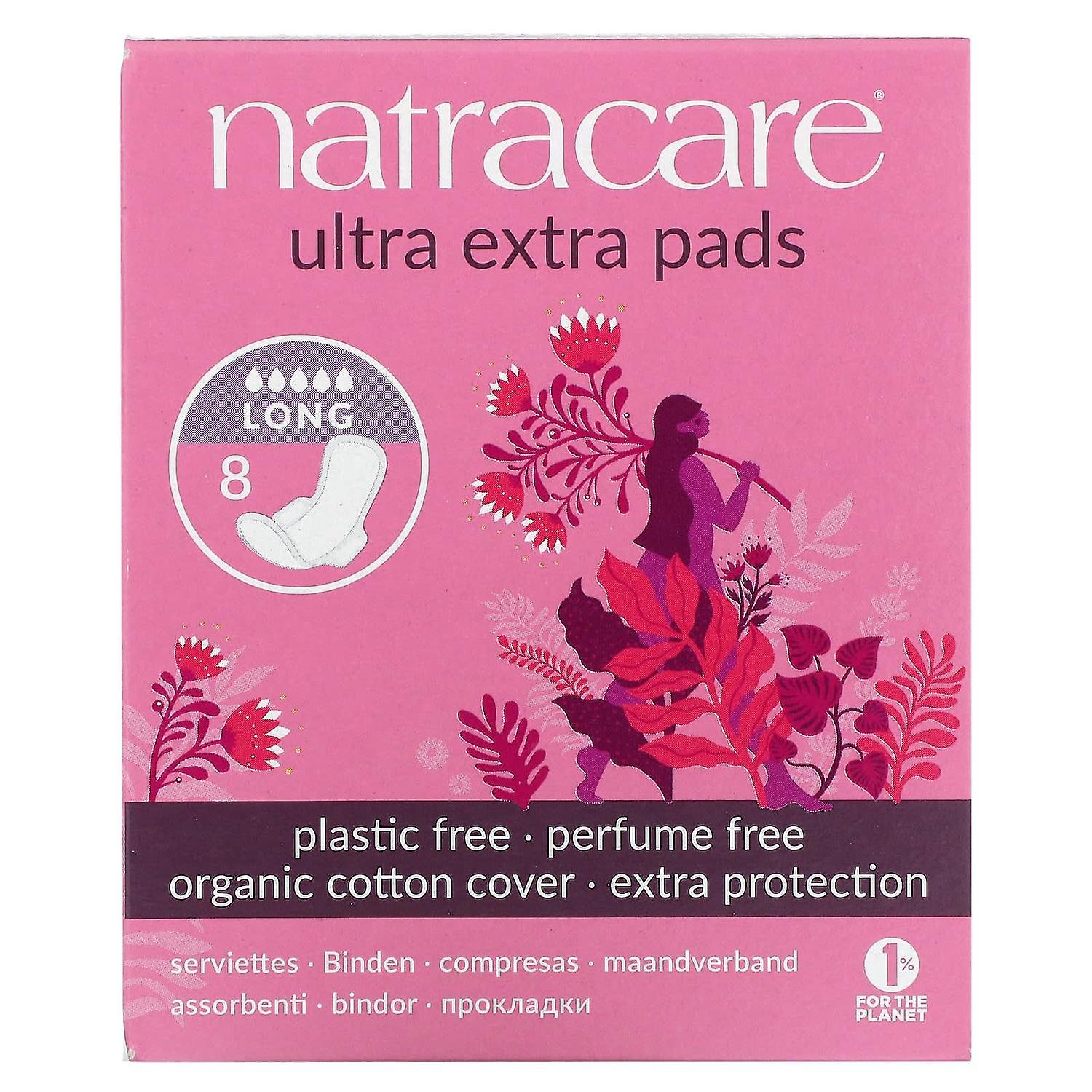 Natracare, Ultra Extra Pads,有机棉罩,长款,8 片
