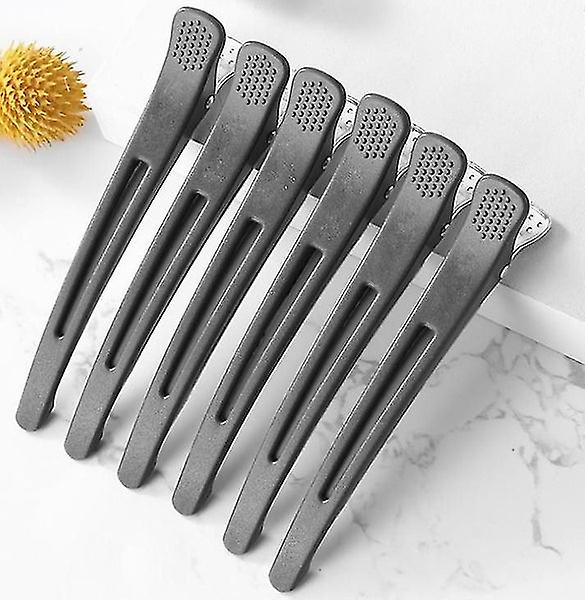 Professional Hair Clips for Styling Sectioning - Set of 6 Non-Slip No-Trace Duck Bill Clips