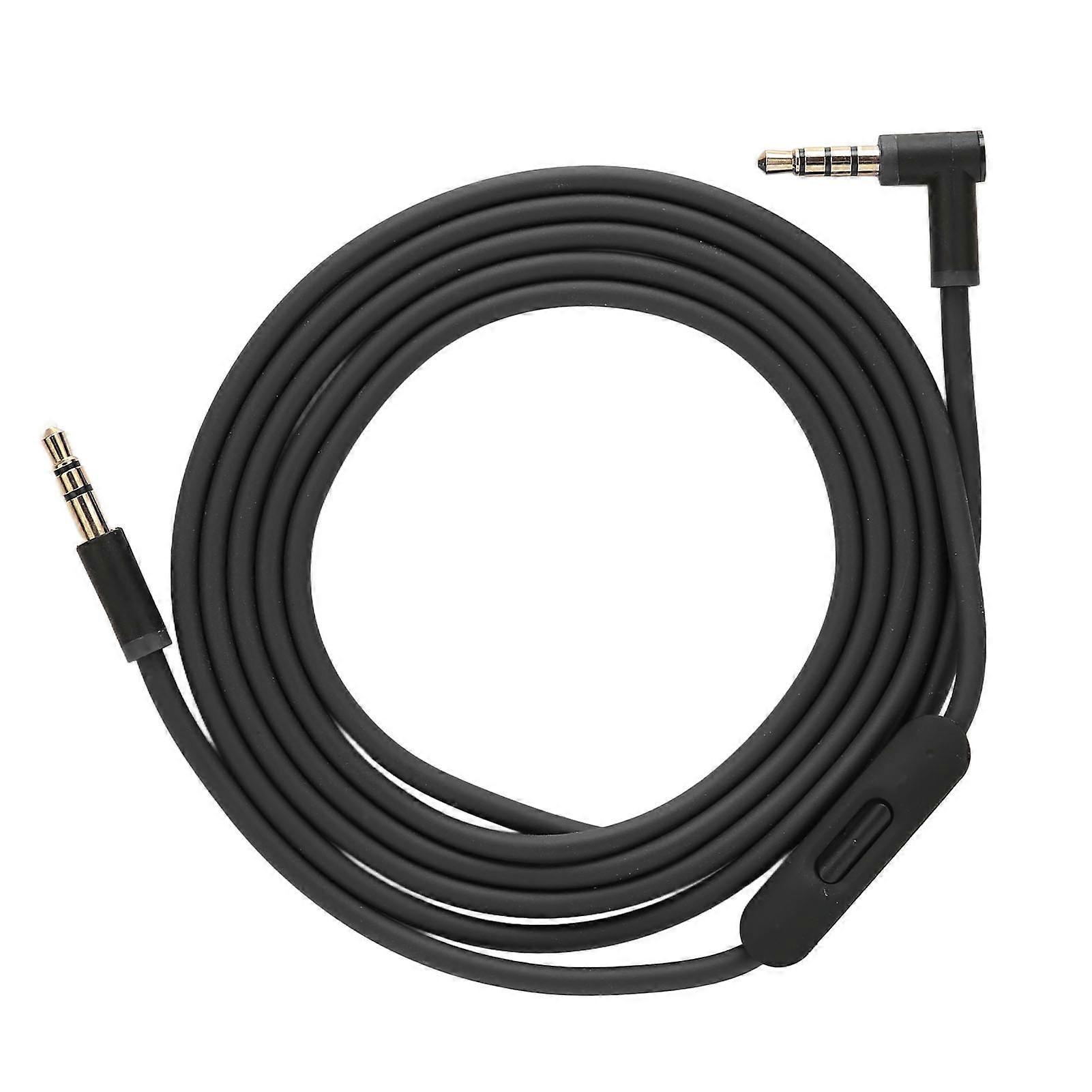 Replacement o Cable with Built-in Microphone and Track Control, Portable Headphone o Cable, Black