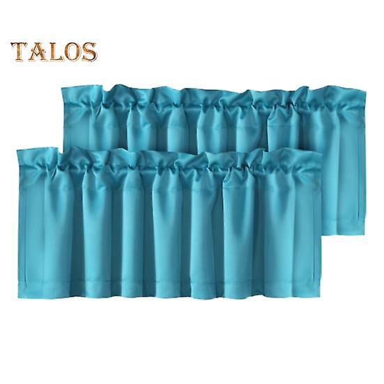 2Pcs Blackout Valance Thickened High Shading Solid Color Kitchen/Bathroom Soft Silky Stylish Window Decoration