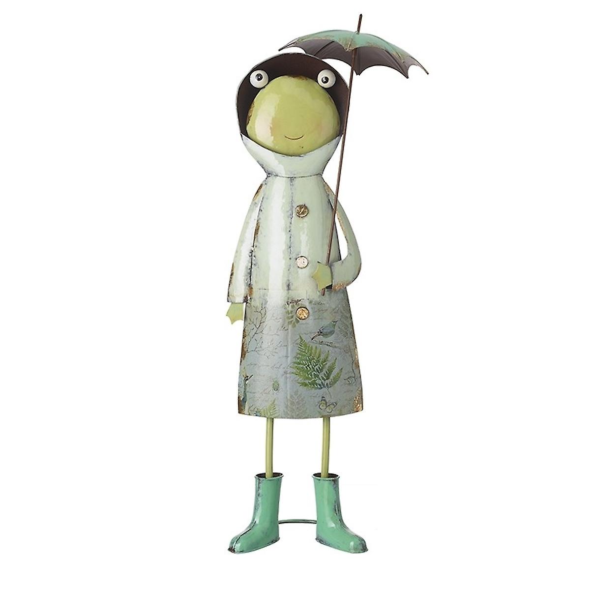Heaven Sends Metal Frog with Parasol Ornament