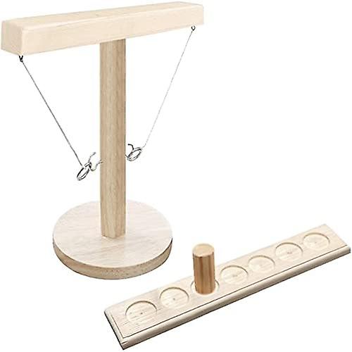 Hooks Ring Toss Game with Shot Ladder Bundle W Square 7 Holes