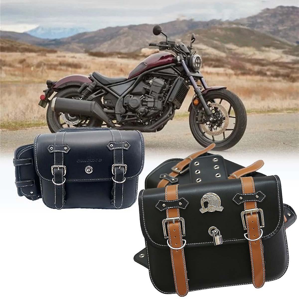 Retro motorcycle side bag saddle bag Harley prince Benda Lifan electric car modified side box anti-theft lock