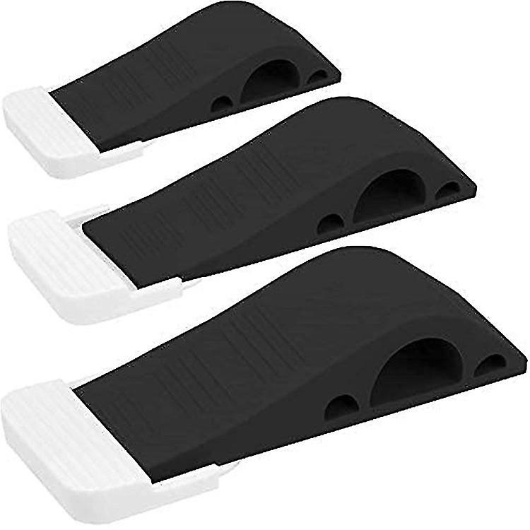 Door Stops - Rubber Security Wedge for Bottom of Door on Carpet, Concrete, Tile, Linoleum & Wood - Heavy Duty Door Stoppers -D