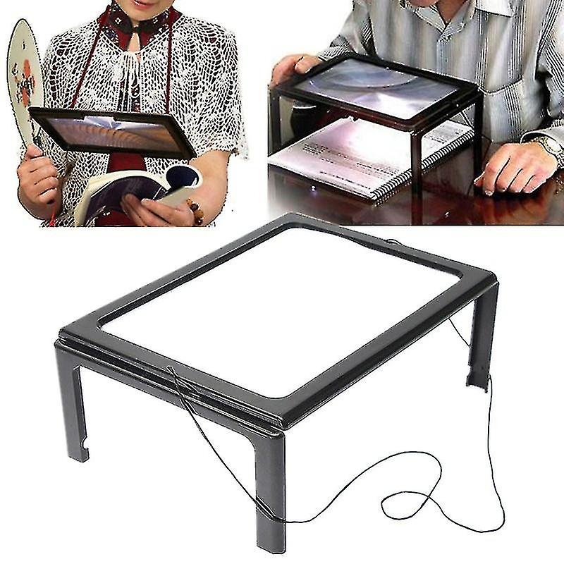 Rectangular Magnifying Glass Large Full-Page Rectangular 2.5 Magnifier LED Lighted Illuminated Magni