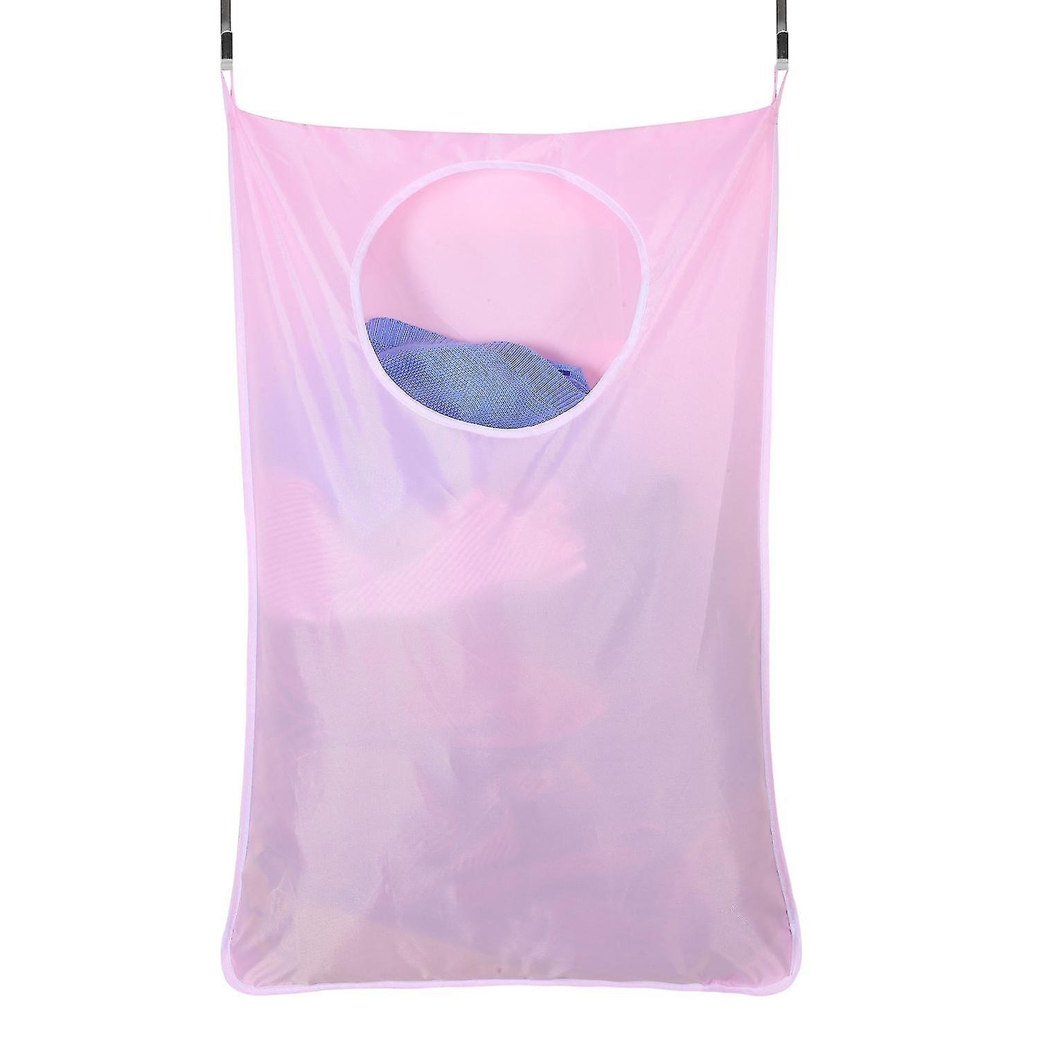 (Pink Color)2pc Hanging Laundry Hamper Laundry Bag Holder Laundry Collector Bag Organizer for Bedroo