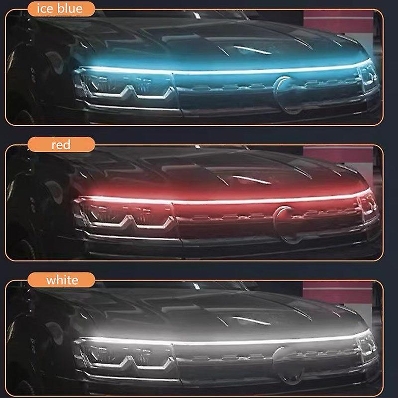 Scan Led Car Hood Lights Headlight Strip Car Decorative Atmosphere Lamp Drl 12v Vehicle Daytime Running Lights Universal