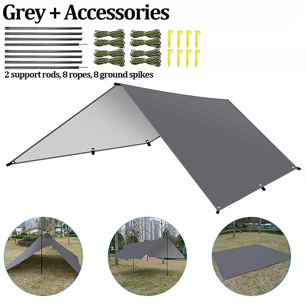 قماش التخييم ، خفيف الوزن مقاوم للأشعة فوق البنفسجية و Pu 3000mm مقاوم للماء مأوى من القماش المشمع المقاوم للمطر ، مظلة سفر التخييم في الهواء الطلق