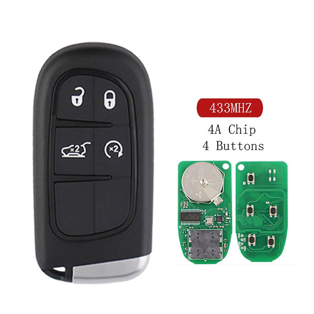 Remote Car Key For Dodge Durango Chrysler Jeep Cherokee Compass Renegade Key Ram Gq4-54t Keyless Go Circuit Board 4a Chip 433mhz