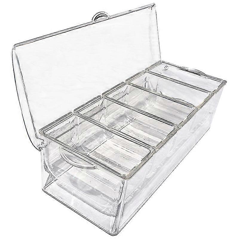 Ice Cold 5 Compartment Condiment Server Rack-service Tray Container With 5 Removable Trays