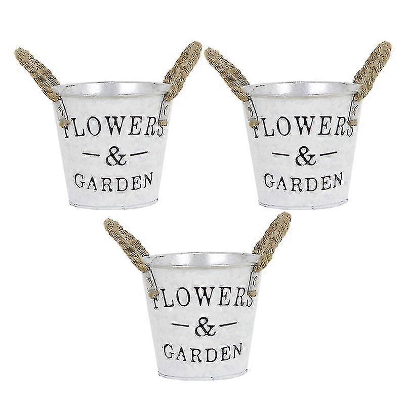 3pcs Vase Decoration, Flower Tin Bucket