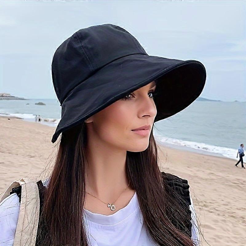Women's Adjustable Baseball Cap with Hook & Loop Fastener and Wide Brim for Sun Protection and Ponytail Comfort