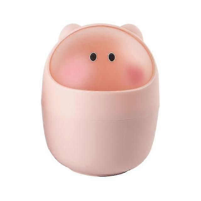 Cartoon Pig Desktop Mini Trash Can1pcspink