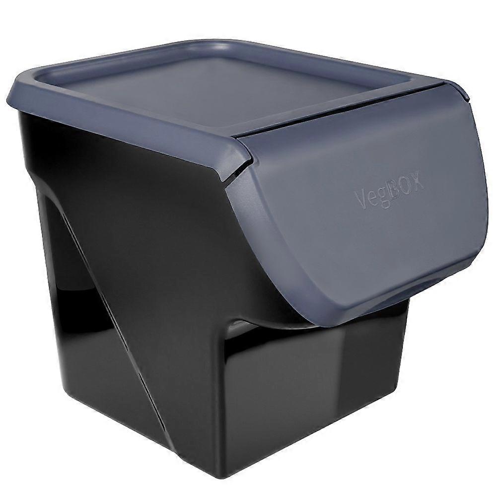 Plastic container with opening lid for fruit and vegetables