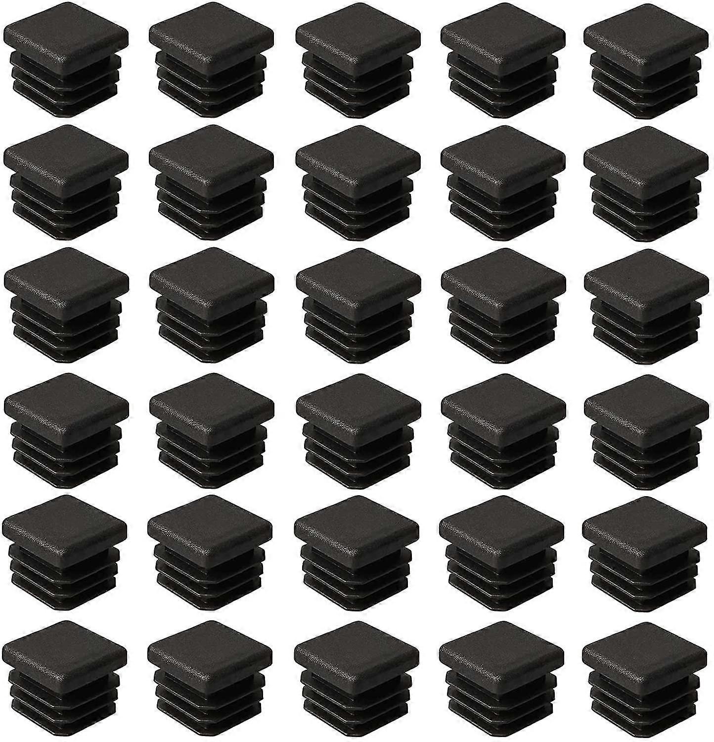 30 Pcs Square Plastic End Caps,20 Mm X 20 Mm Square Plastic Plugs,square Ribbed