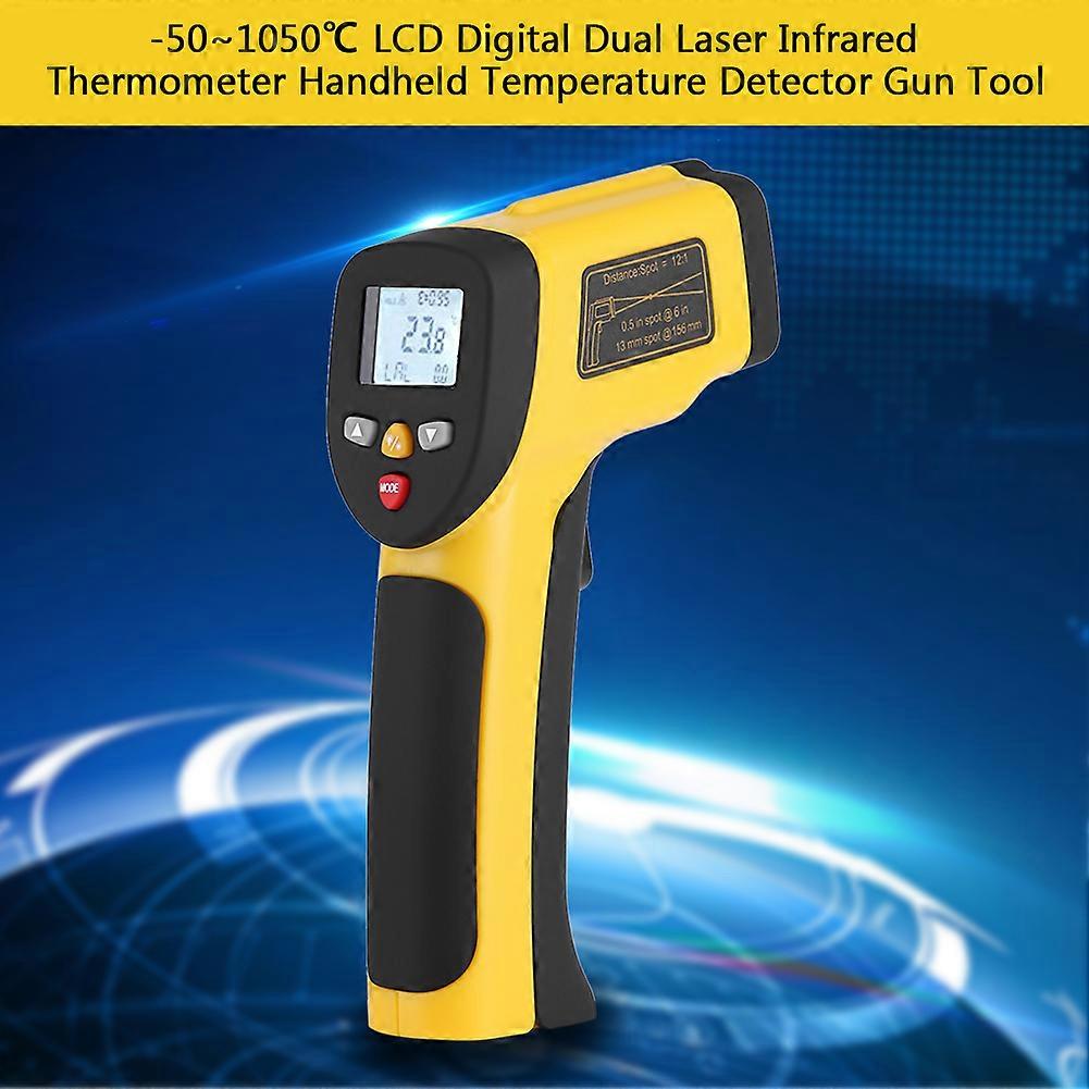-50~1050 LCD Digital Dual Laser Infrared Thermometer Handheld Temperature Detector Gun Tool