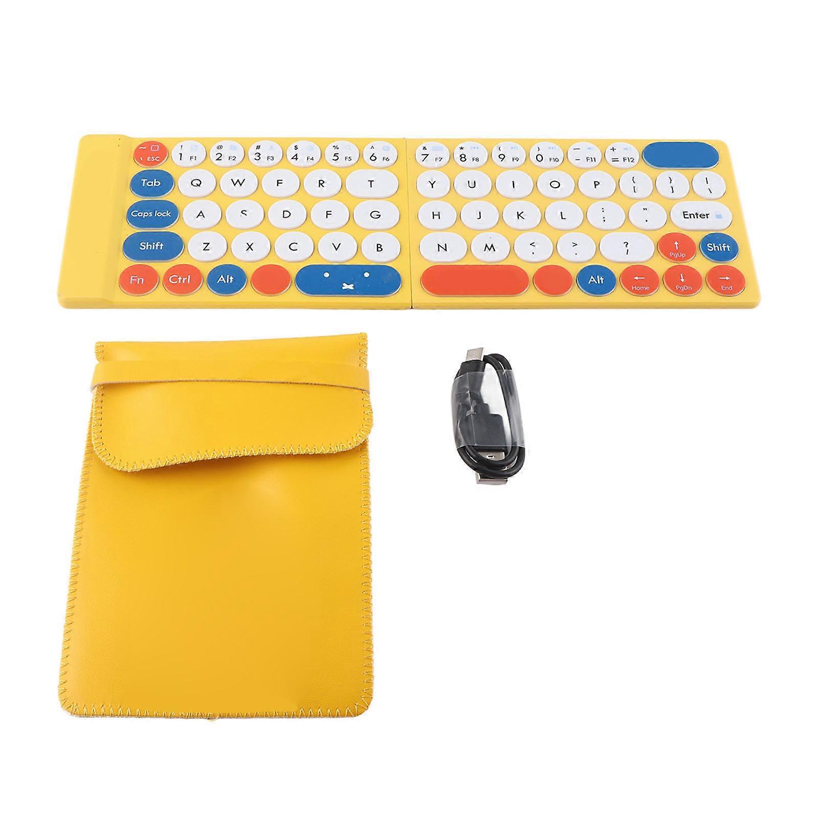 Wireless Keyboard Wireless Foldable Design 65 Keys Quiet Typing Fast Connection Folding Keyboard for Laptop Tablet PC