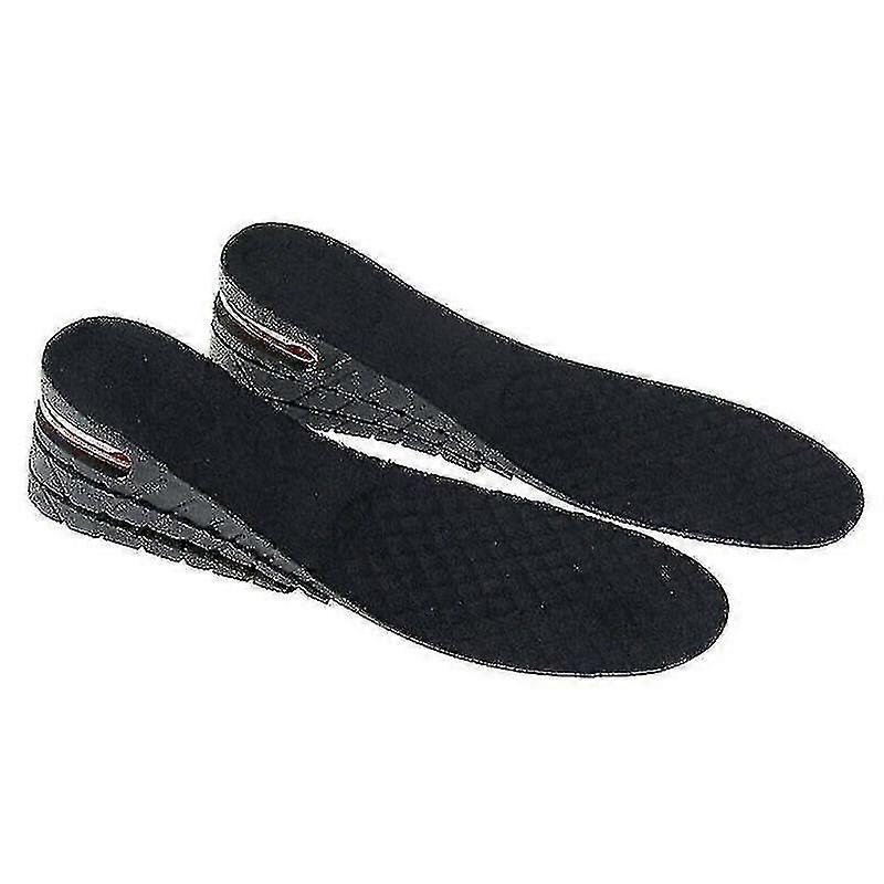 للجنسين 3cm 5cm 7cm أو 9cm ارتفاع كعب زيادة الأحذية رفع Insole إدراج (أسود)