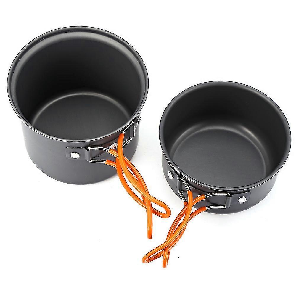 2pcs Camping Non-stick Pan And Pot Cooking Set